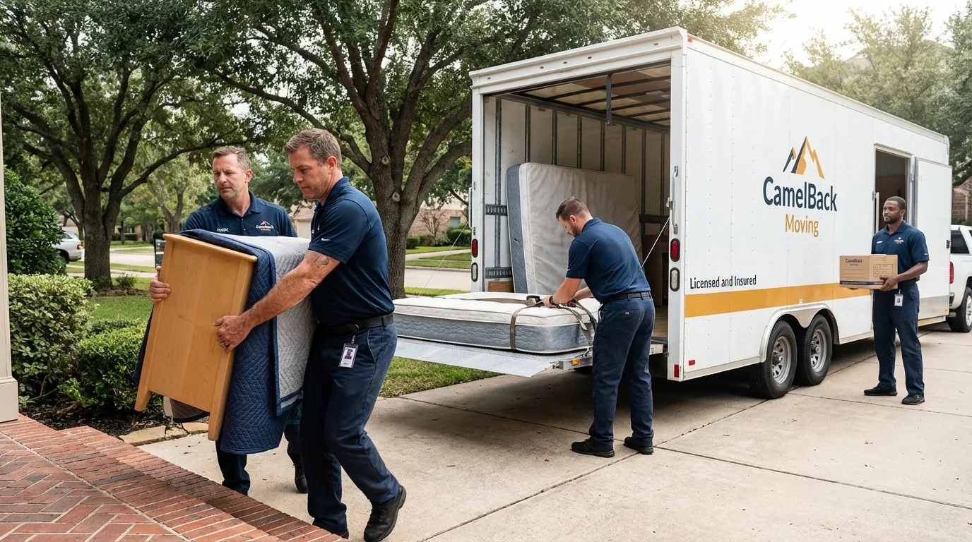 Crew loading residential truck for cross-state move from Silver Spring, MD